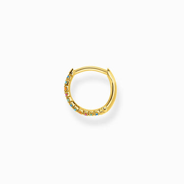 Thomas Sabo Single Creole 925 Sterlingsilber vergoldet Gelbgold Glas-Keramik Stein synthetischer Korund Zirkonia